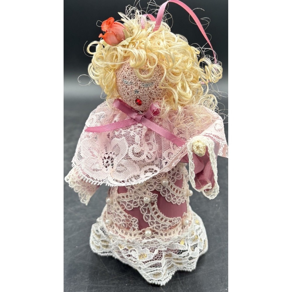 Vtg Handmade Victorian Girl Ornament Uniquely Crafted
